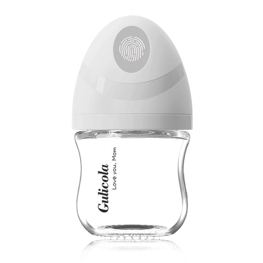 Natural Small Glass Baby Bottle 3 oz, Very Slow Flow Nipple, 1 pk - White