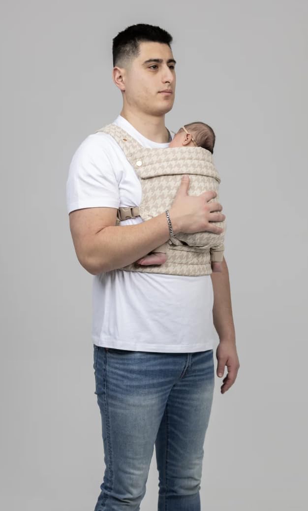 Mabē Monarch Ergonomic Baby Carrier – Premium Cotton Soft Structured Newborn to Toddler Carrier with Hip-Healthy Design, 3 Carry Positions (7-35lbs), Lightweight & Breathable, (Ivory)