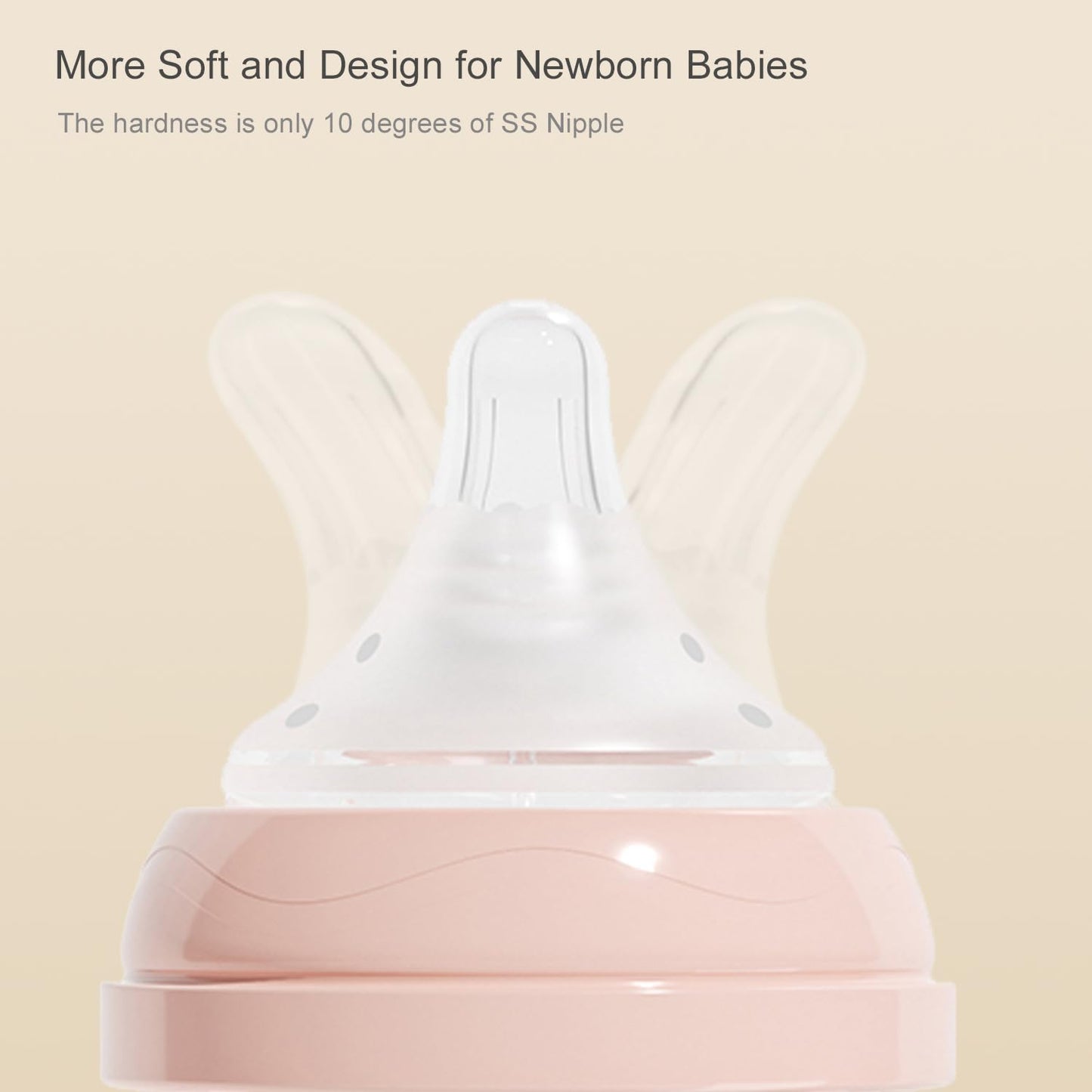 Natural Small Glass Baby Bottle 3 oz, Very Slow Flow Nipple, 1 pk - White