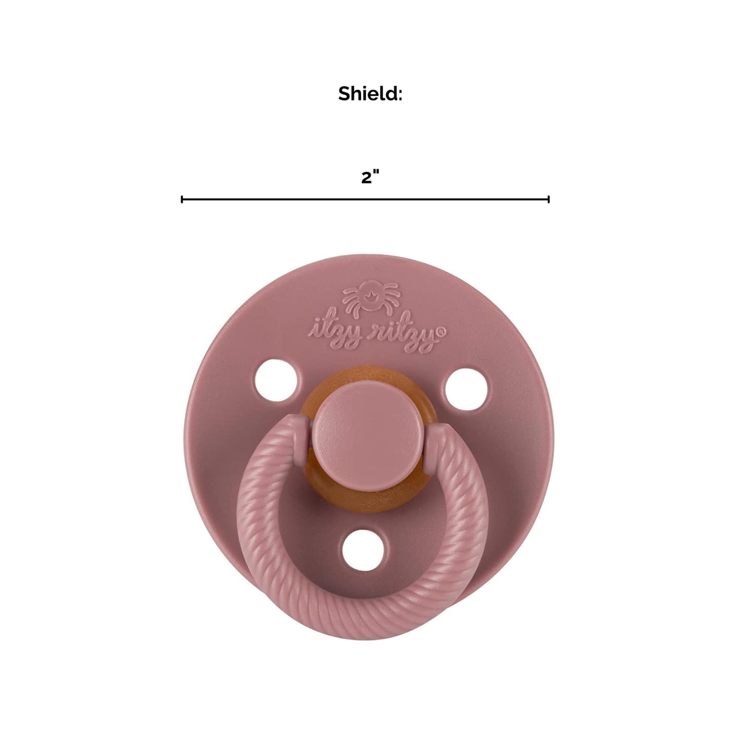 Itzy Ritzy Natural Rubber Pacifiers, Set of 2 – Natural Rubber Newborn Pacifiers with Cherry-Shaped Nipple & Large Air Holes for Added Safety; Set of 2 i