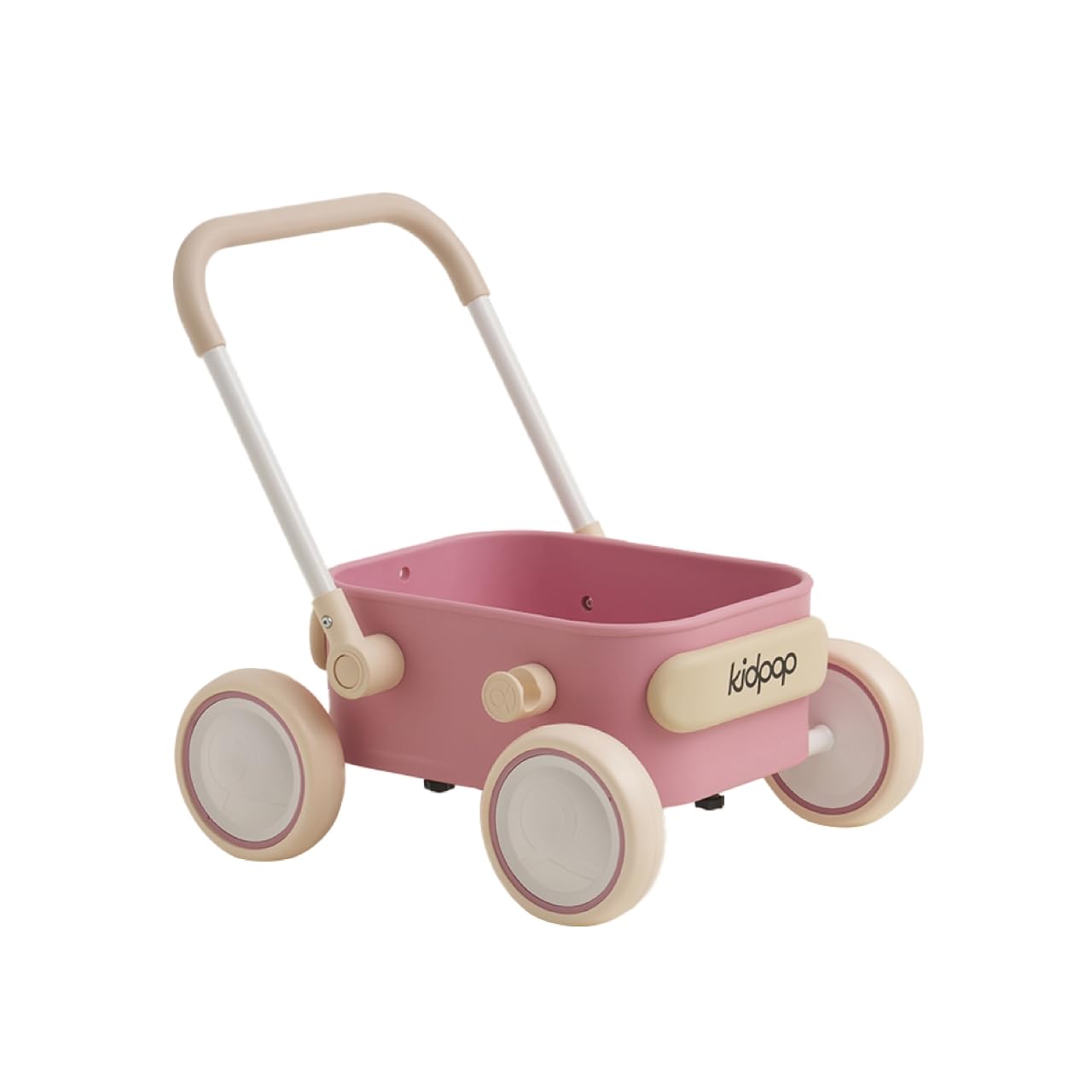 PULA Baby Push Walker with Wheels Toddler Wagon for First Learner Baby Toys 6-12 Months, 1 Year Old Birthday Gifts, Indoors and Outdoors (Black)