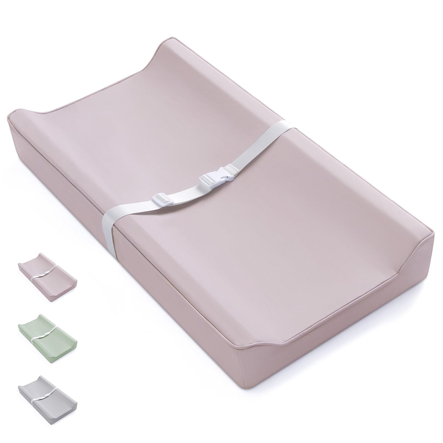 Blissful Diary Vegan Leather Baby Changing Pad with Waterproof & Wipe-Clean PU Cover