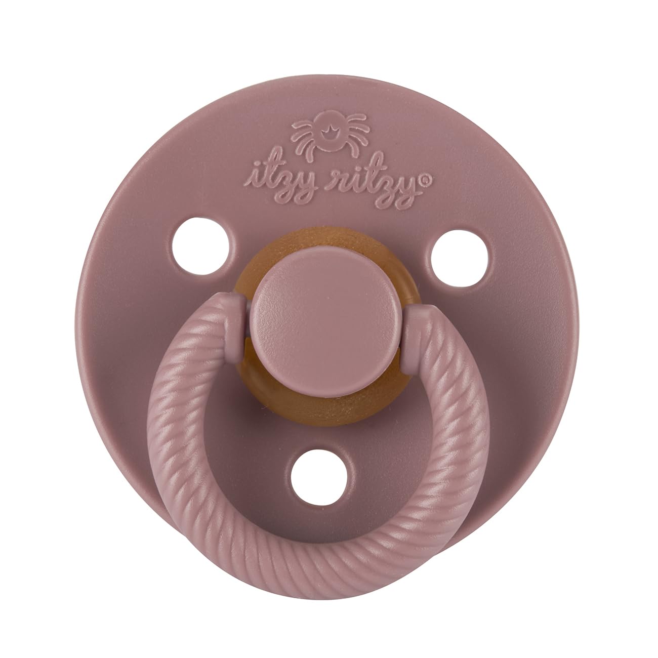 Itzy Ritzy Natural Rubber Pacifiers, Set of 2 – Natural Rubber Newborn Pacifiers with Cherry-Shaped Nipple & Large Air Holes for Added Safety; Set of 2 i