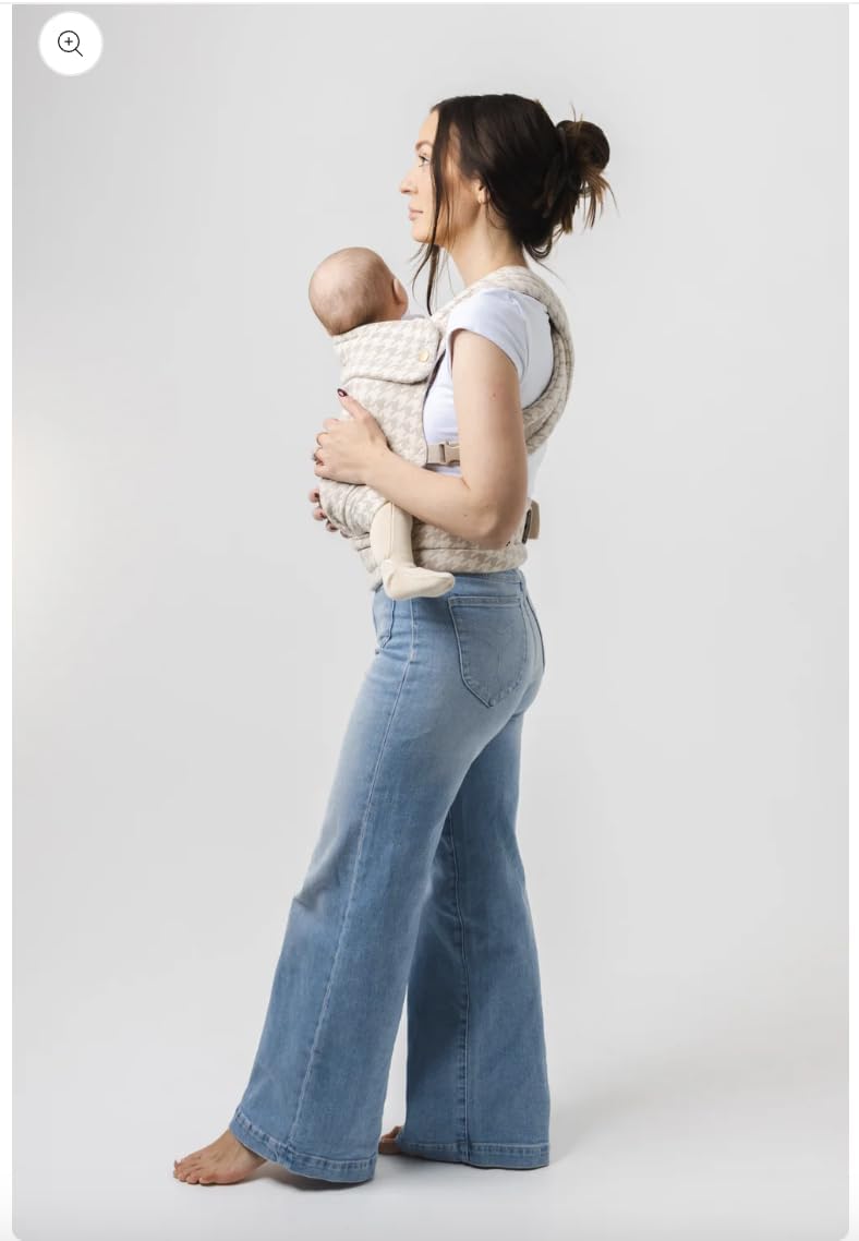 Mabē Monarch Ergonomic Baby Carrier – Premium Cotton Soft Structured Newborn to Toddler Carrier with Hip-Healthy Design, 3 Carry Positions (7-35lbs), Lightweight & Breathable, (Ivory)
