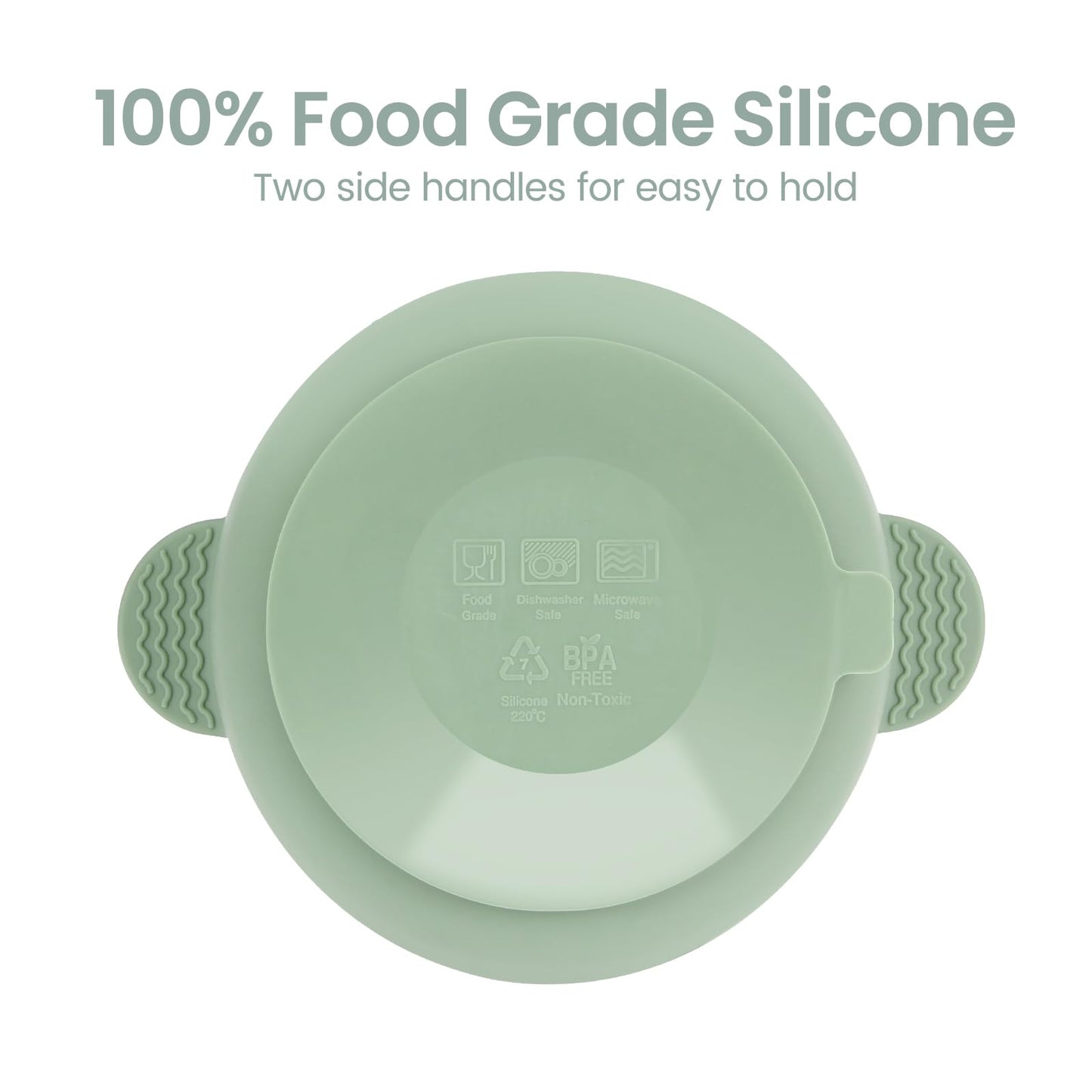 Silicone Baby Feeding Set, 3 Pack Baby Bowls with Suction and 3 Pack Baby Spoons