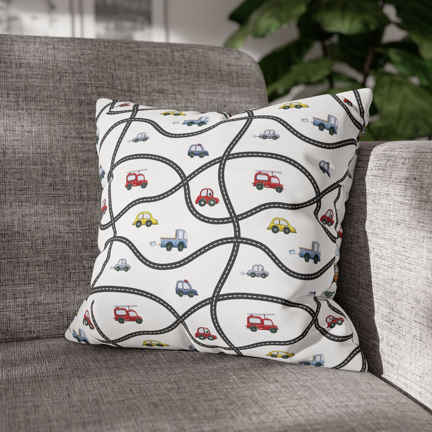 Throw Pillowcase Boy's Cute Cars