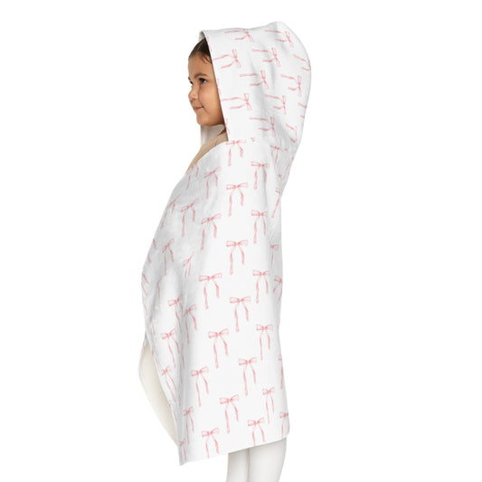 Child Hooded Towel- Pink Bows