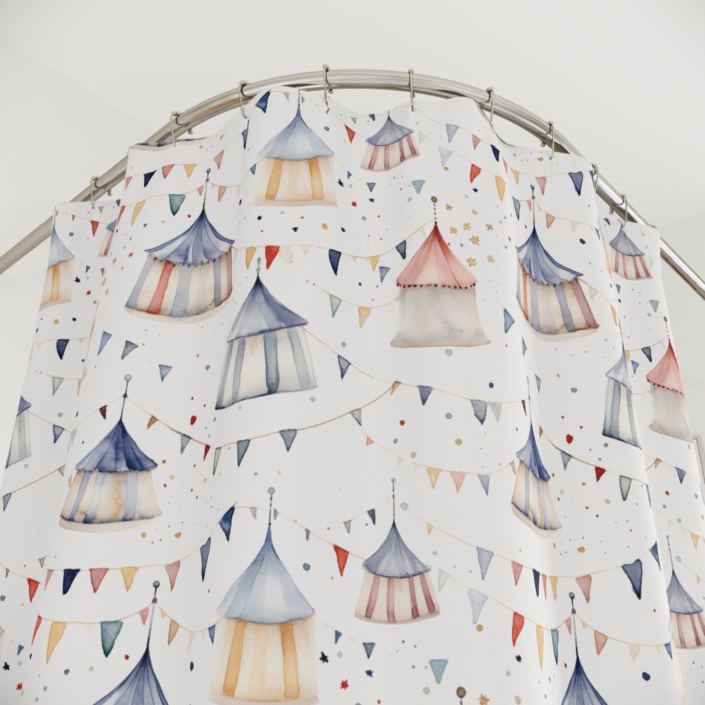 Watercolor Circus Tents Shower Curtain