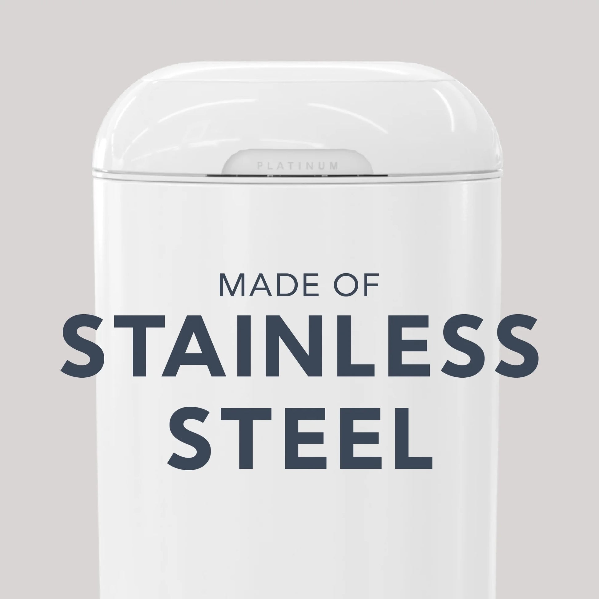 Platinum Pail,White,Stainless Steel, 1 Diaper Pail,1 Easy Roll 18 Bags, Infant