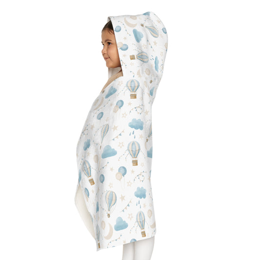 Child Hooded Towel - Blue Air Balloons