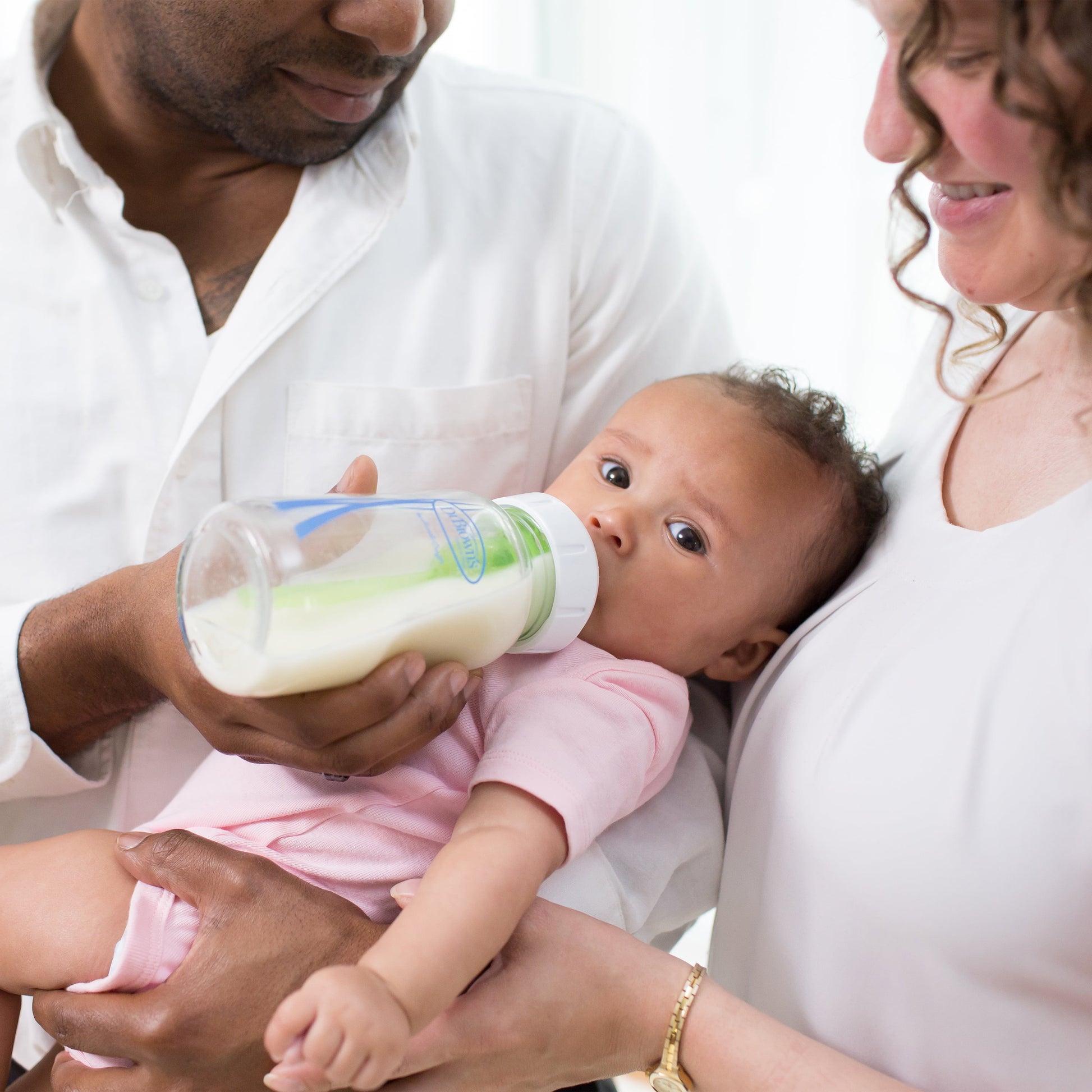 Anti-Colic Options+ Wide-Neck Glass Baby Bottle & Happypaci Starter Set, BPA Free, 0M+