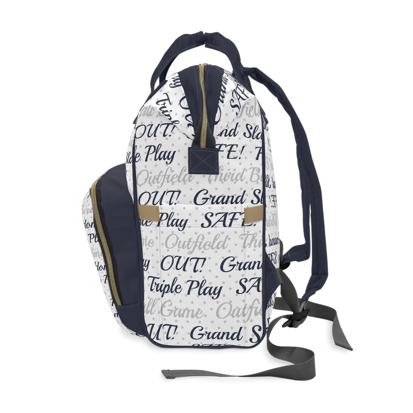 Multifunctional Diaper Backpack- Baseball Phrases - All The Things Baby
