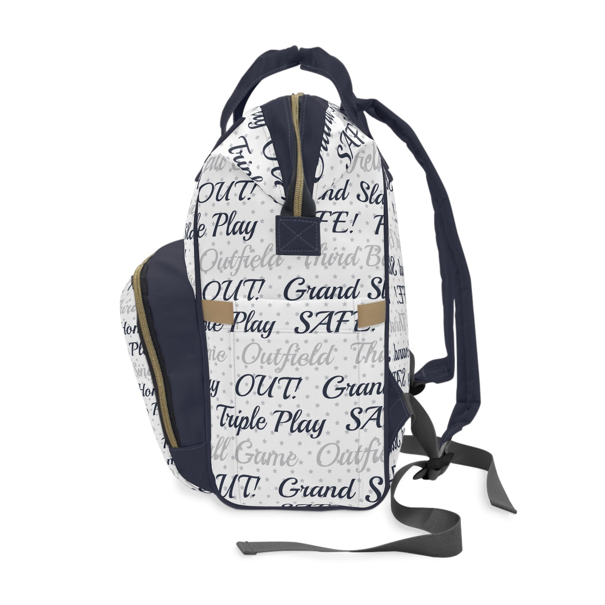 Multifunctional Diaper Backpack- Baseball Phrases - All The Things Baby