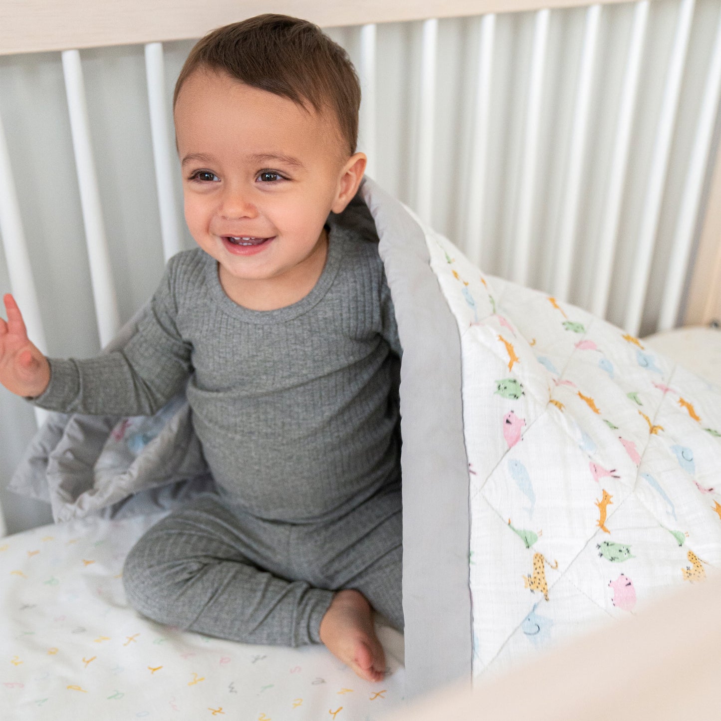 ™ Essentials, Cotton Crib Bedding Set , Alphabet Animals, Unisex, Infants, 3-Piece Set