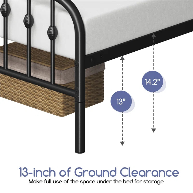 Valor Bed Frames Metal Platform Bed with Headboard
