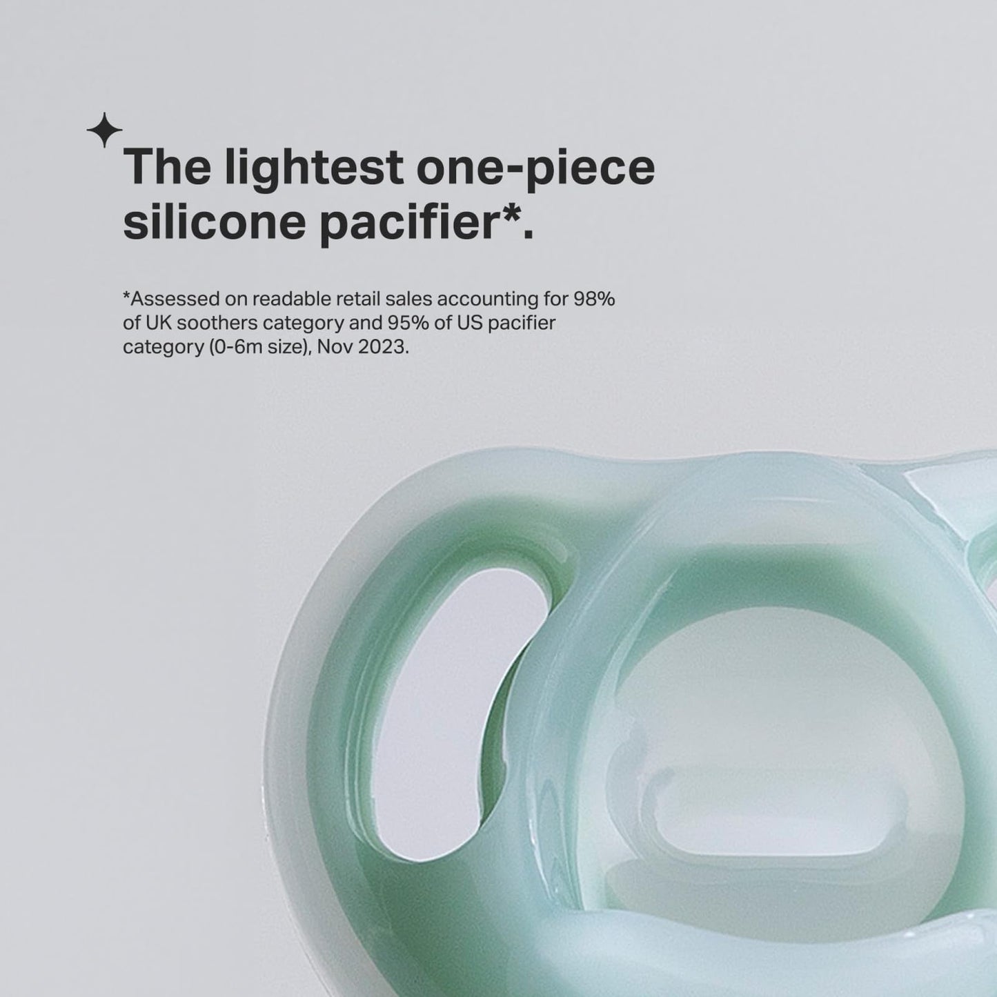 Tommee Tippee Ultra-Light Silicone Pacifier, 0-6 Months Pack of 4