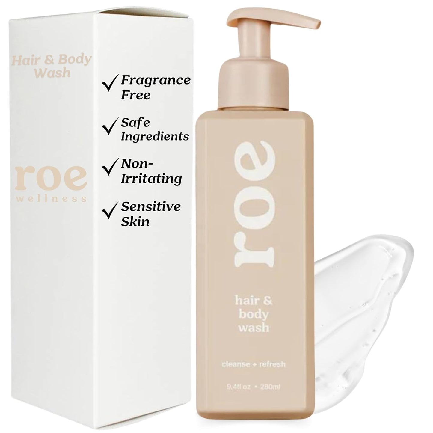 Roe Wellness- Toddler & Baby Body Wash & Shampoo Moisturizing Clean Ingredients 9.4 fl oz.