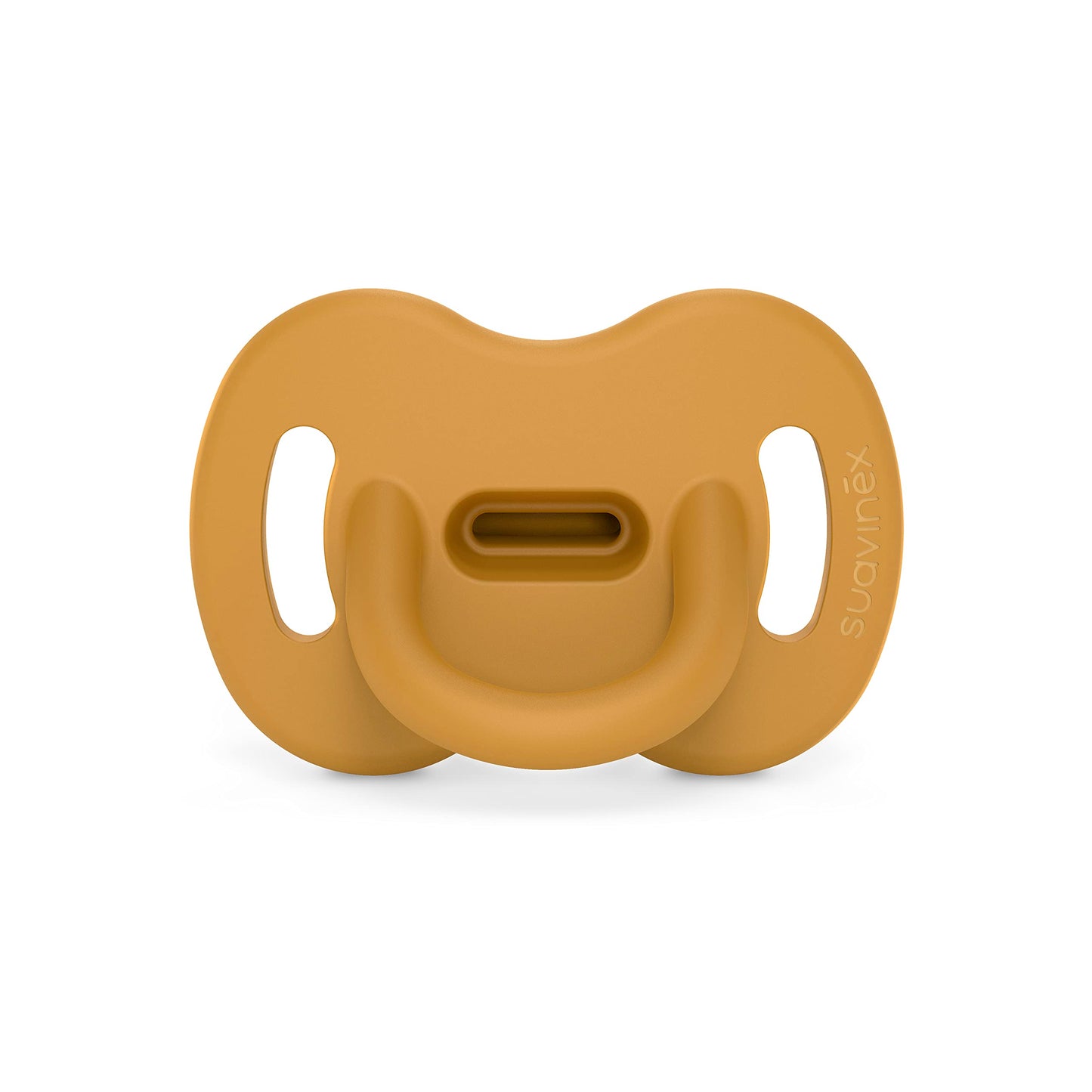 Color Essence SX PRO Silicone Baby Pacifier 2Pk, Made with 100% Soft Silicone, Baby Essentials Perfect for Breastfeeding Babies, Designed in Spain, 0-6 Mths, Mustard/Blue