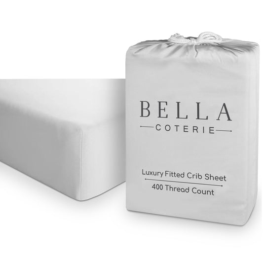 Bella Coterie Luxury Bamboo Crib Sheet | Organically Grown | Ultra Soft | Cooling for Better Sleep | Deep Pocket Fitted Sheet for Crib & Toddler Mattress | Viscose Made from Bamboo [Champagne]