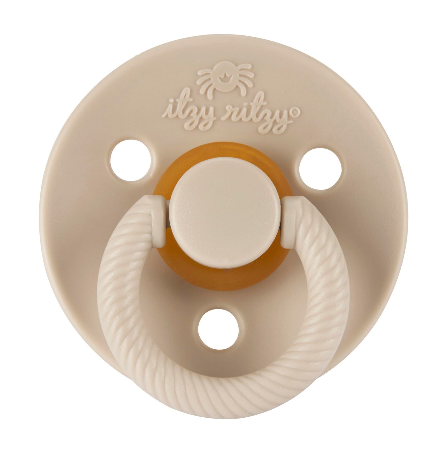 Itzy Ritzy Natural Rubber Pacifiers, Set of 2 – Natural Rubber Newborn Pacifiers with Cherry-Shaped Nipple & Large Air Holes for Added Safety; Set of 2 i