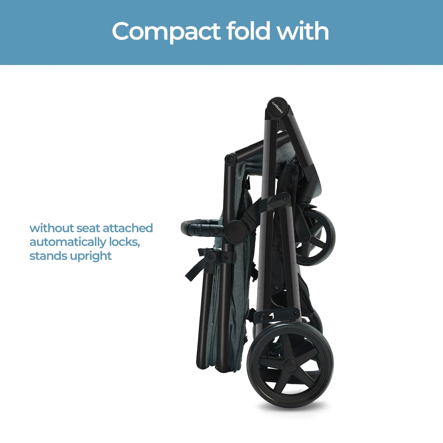 Mompush Wiz 2-in-1 Convertible Baby Stroller with Bassinet Mode, Foldable Infant Stroller with Reversible Seat and Large UPF 50+ Canopy
