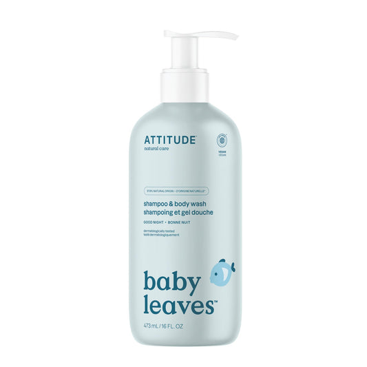 ATTITUDE 2-in-1 Shampoo and Body Wash for Baby, EWG Verified, 16 Fl Oz