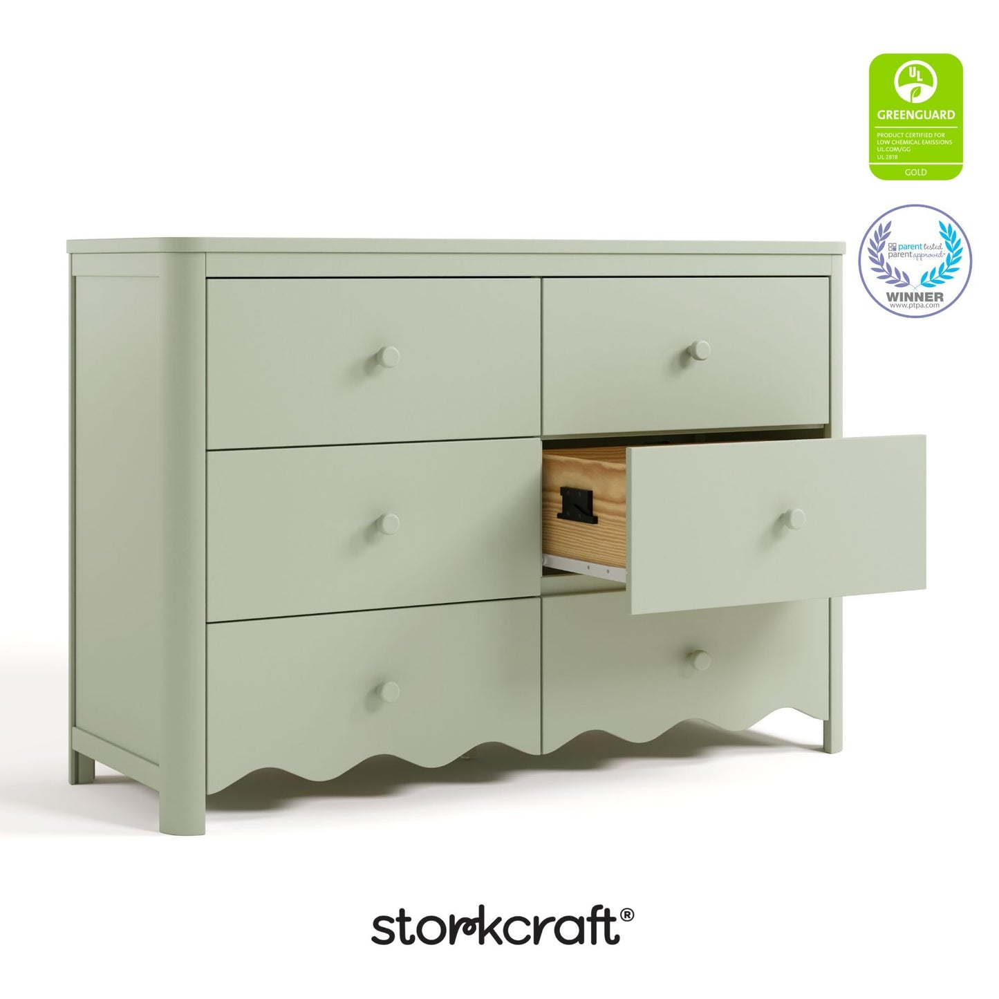 Storkcraft Casablanca 6 Drawer Dresser (Hazelnut) – GREENGUARD Gold Certified