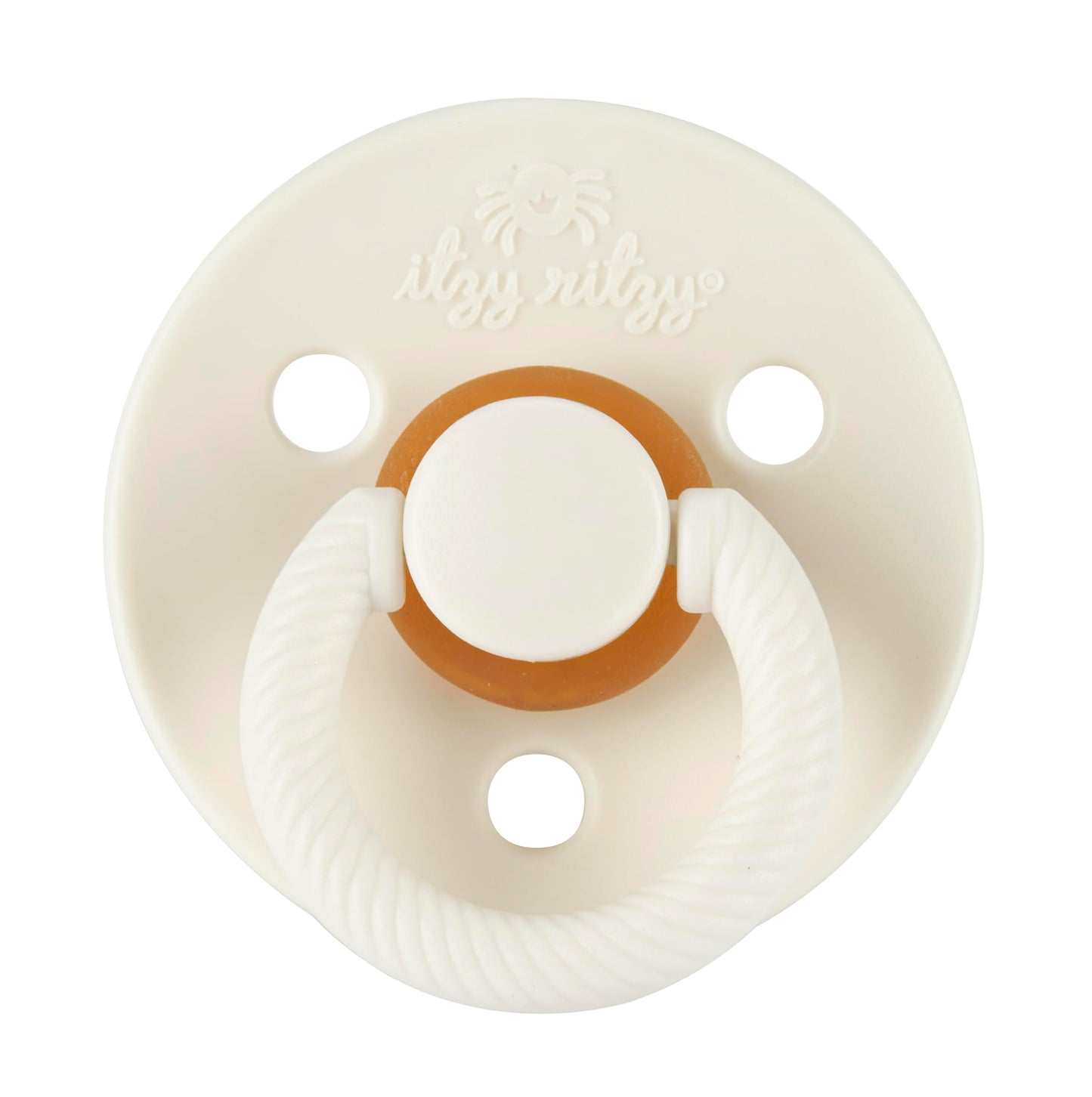 Itzy Ritzy Natural Rubber Pacifiers, Set of 2 – Natural Rubber Newborn Pacifiers with Cherry-Shaped Nipple & Large Air Holes for Added Safety; Set of 2 i