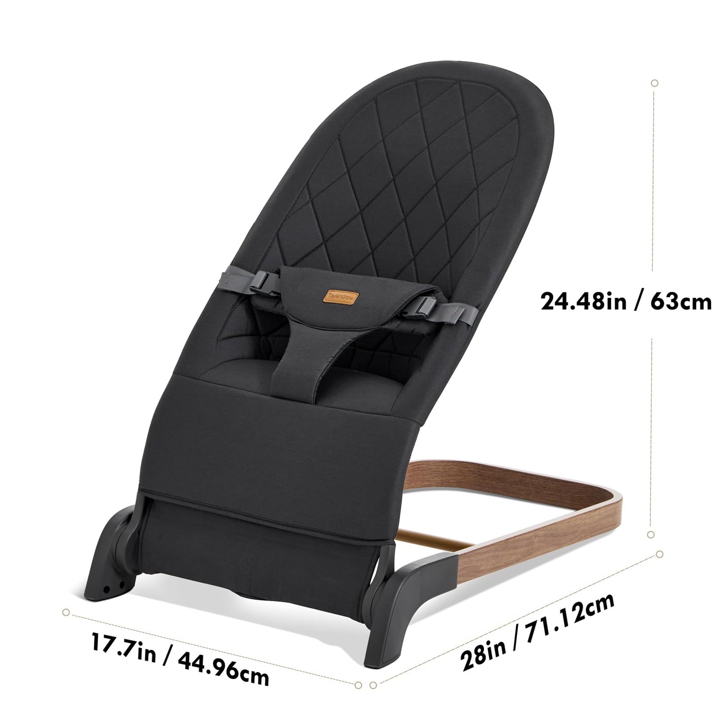 Foldable Baby Bouncer, Baby Seat with 3 Adjustable Heights, Portable Newborn Rocker
