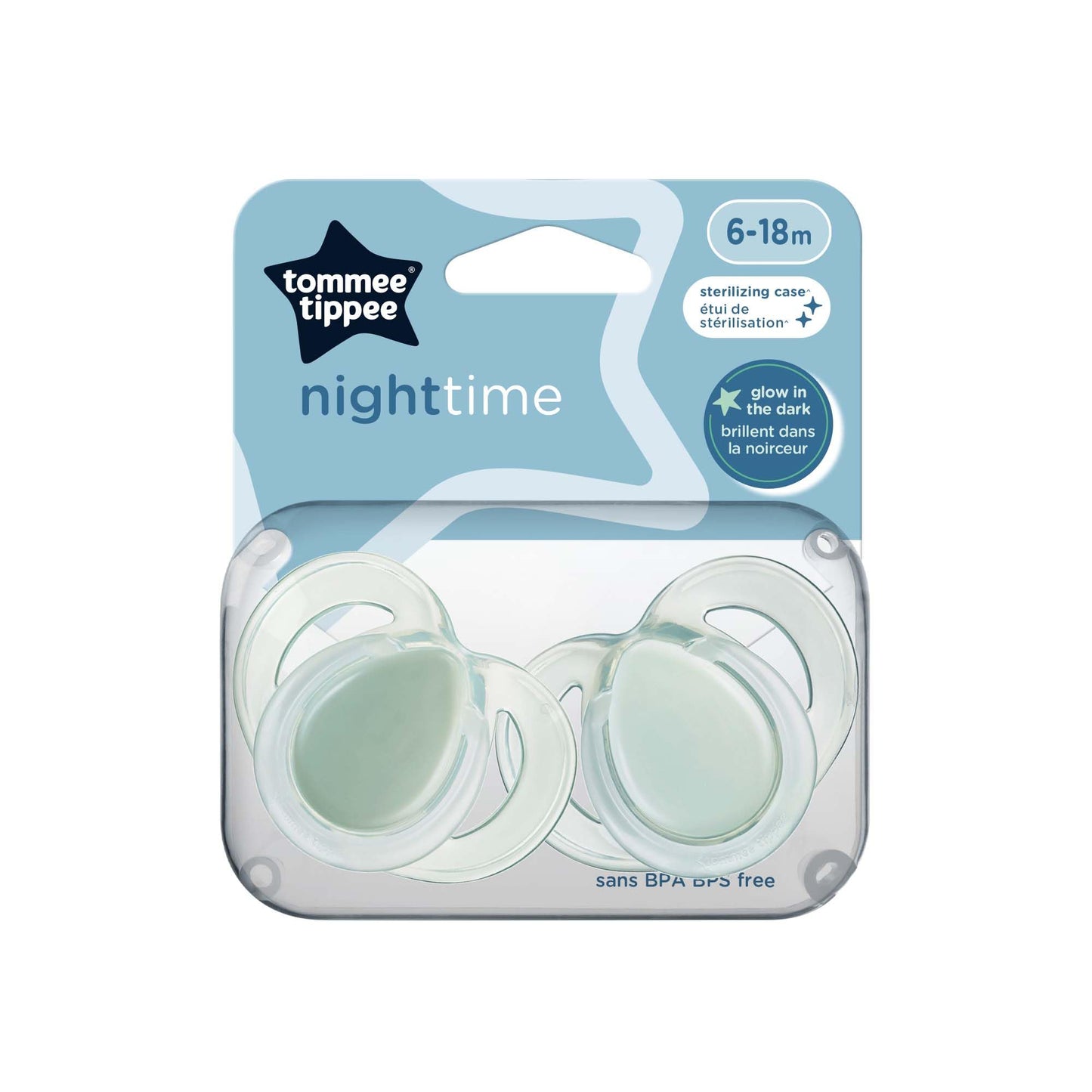 Tommee Tippee Night Time Pacifier, 6-18 Months, BPA-Free Binkies, Glow in The Dark Technology