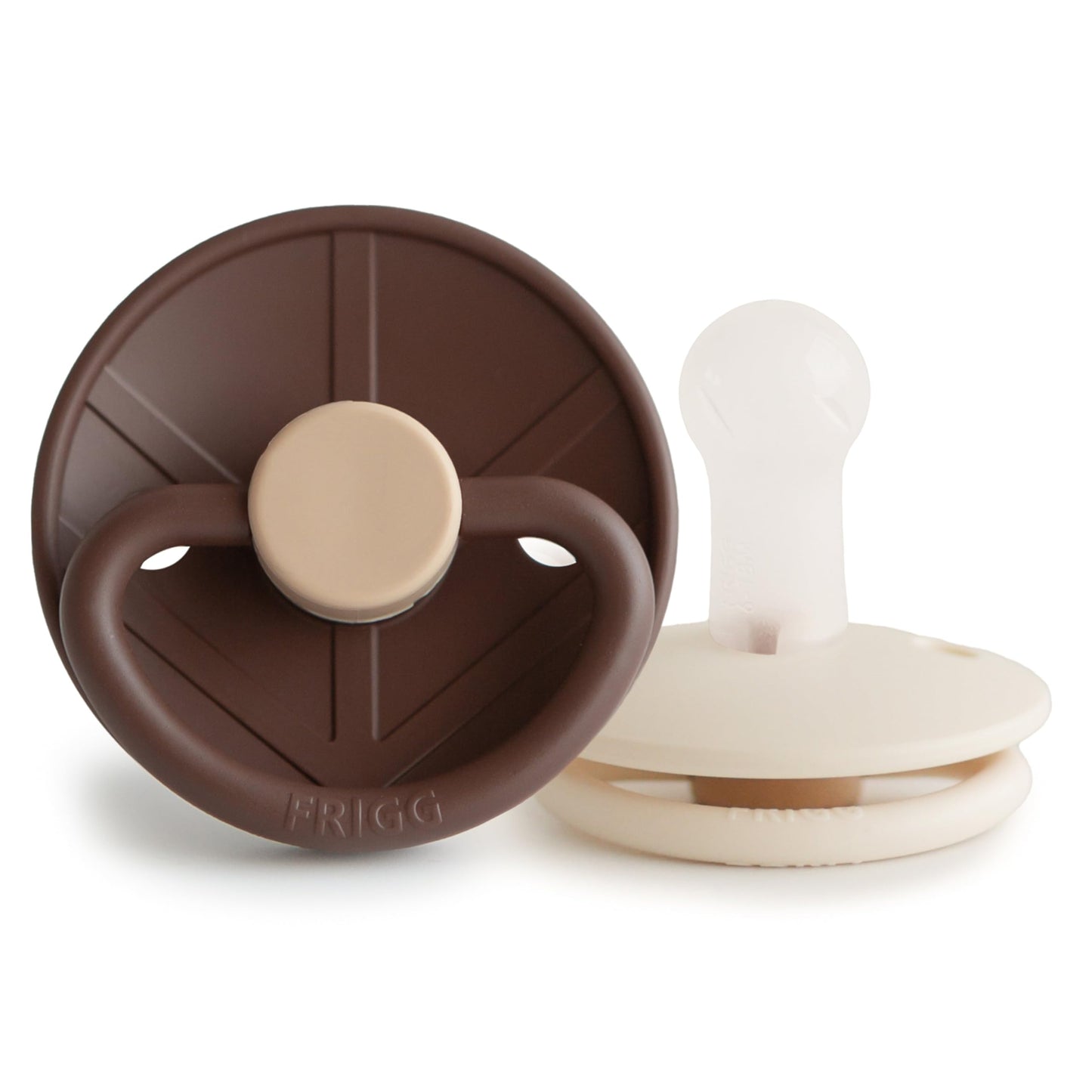 FRIGG Little Viking SilkySoft Silicone Baby Pacifier 2-Pack | Made in Denmark | BPA-Free (Powder Blue/Cream,6-18 Months)