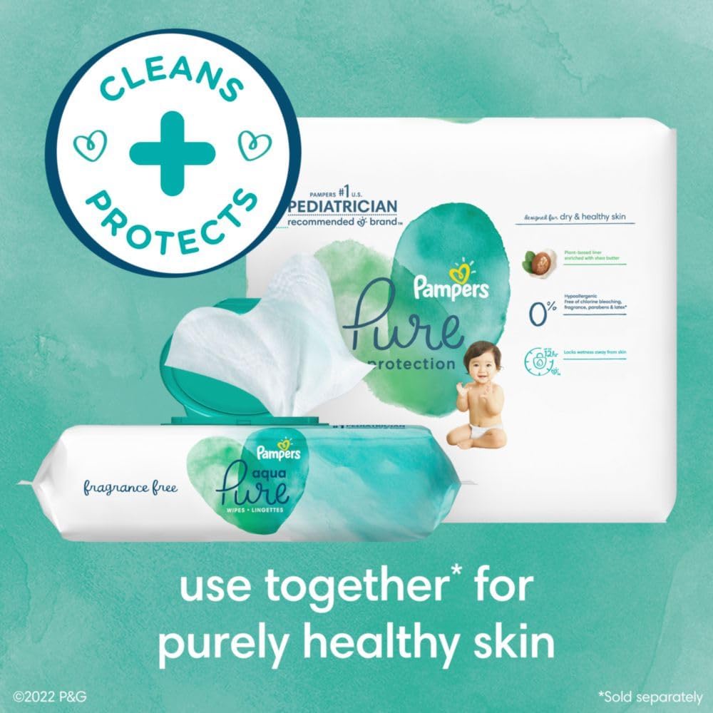 Pampers Baby Wipes Aqua Pure, 99% water-based wipes