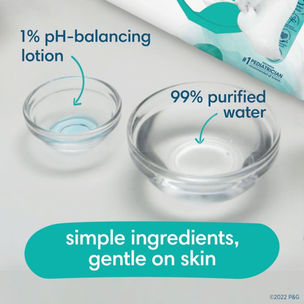 Pampers Baby Wipes Aqua Pure, 99% water-based wipes