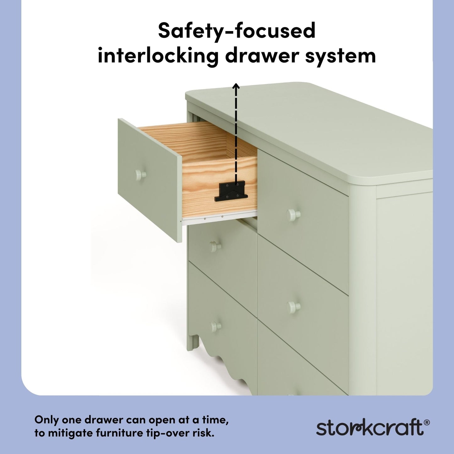 Storkcraft Casablanca 6 Drawer Dresser (Hazelnut) – GREENGUARD Gold Certified