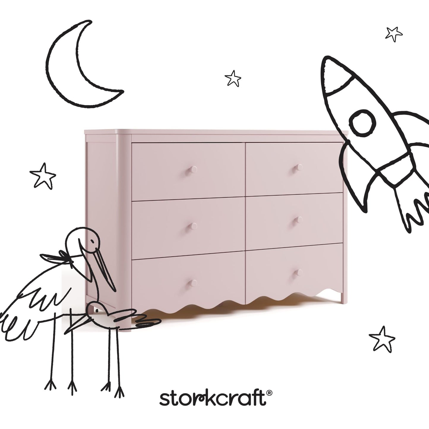 Storkcraft Casablanca 6 Drawer Dresser (Hazelnut) – GREENGUARD Gold Certified