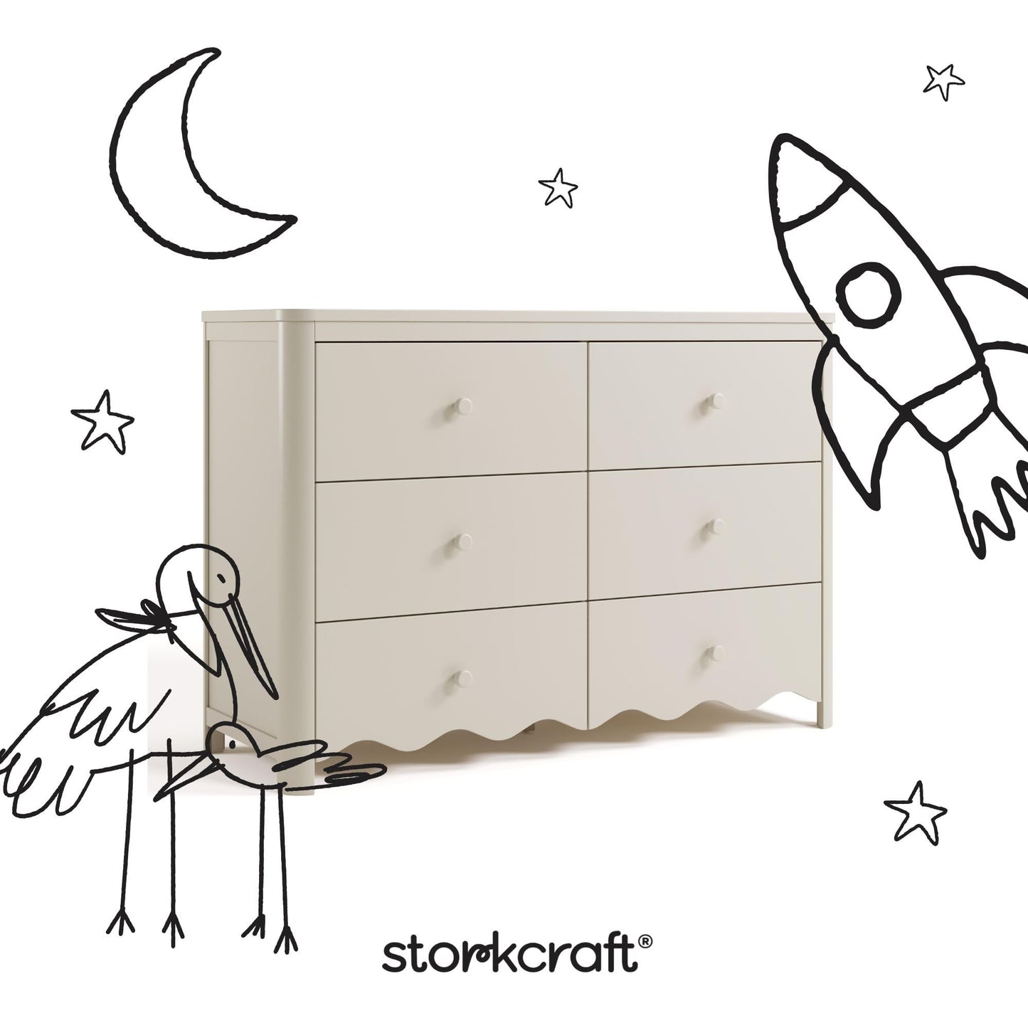 Storkcraft Casablanca 6 Drawer Dresser (Hazelnut) – GREENGUARD Gold Certified