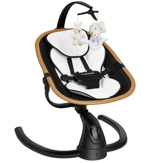 Angelbliss Baby Swing with Cry Detection, Side-to-Side Electric Swing with 5 Speeds