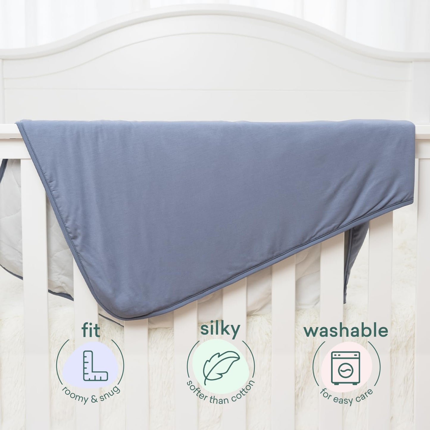 Supersoft Toddler Comforter, Premium Bamboo Viscose Crib Blanket, Cozy 1.0 Tog Lightweight Quilt for All Seasons 39"×55"