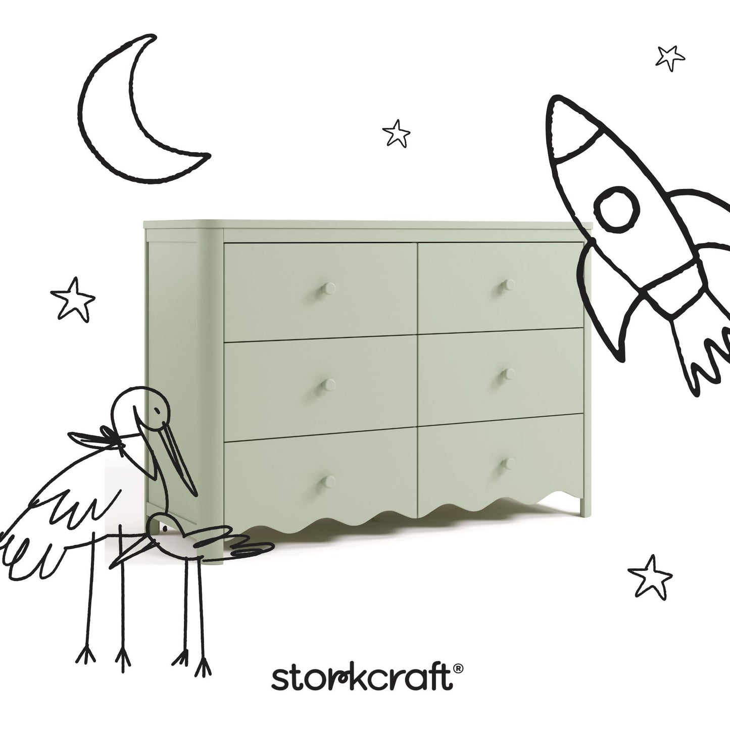 Storkcraft Casablanca 6 Drawer Dresser (Hazelnut) – GREENGUARD Gold Certified
