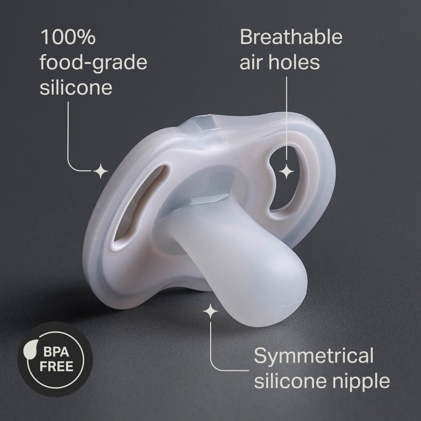 Tommee Tippee Ultra-Light Silicone Pacifier, 0-6 Months Pack of 4
