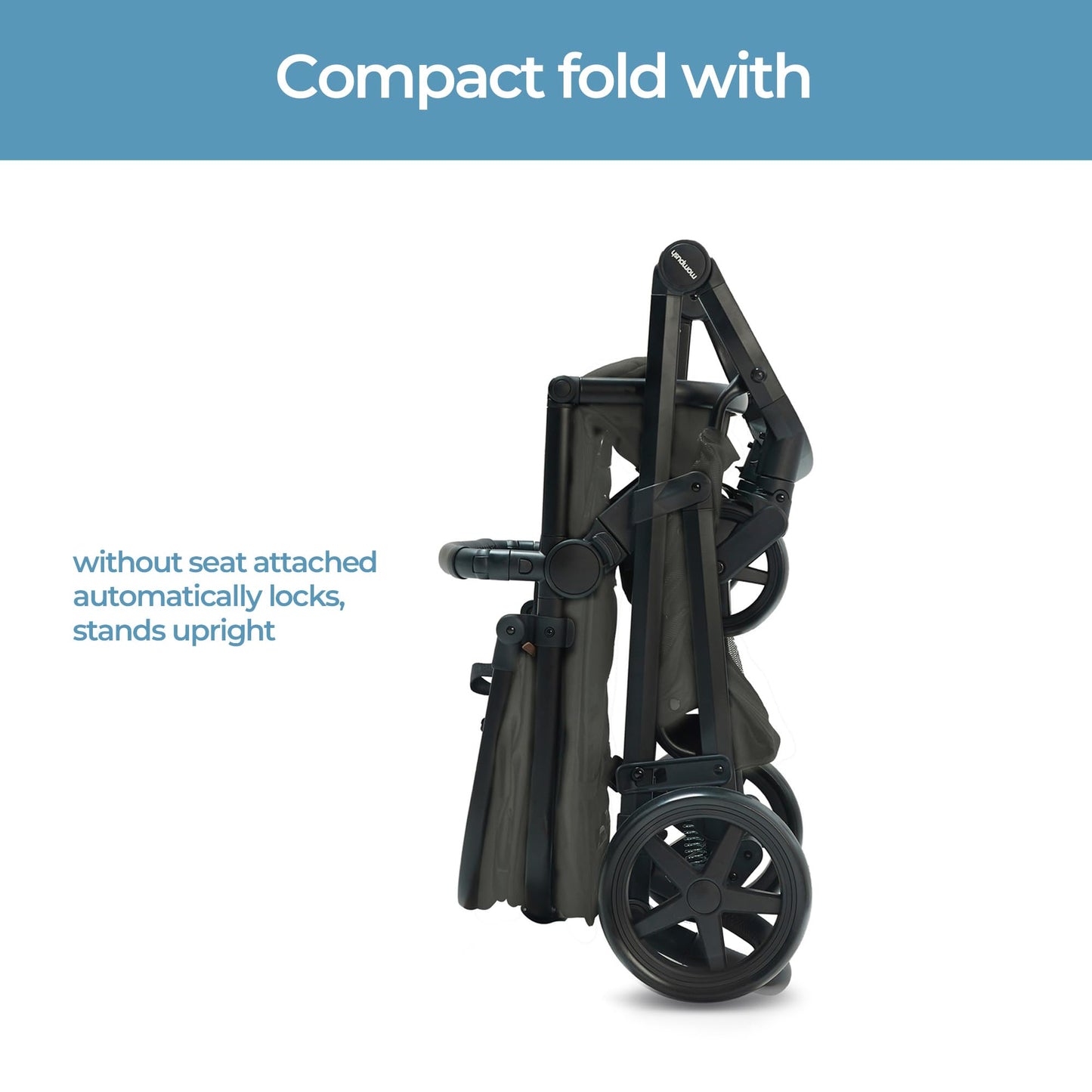 Mompush Wiz 2-in-1 Convertible Baby Stroller with Bassinet Mode, Foldable Infant Stroller with Reversible Seat and Large UPF 50+ Canopy
