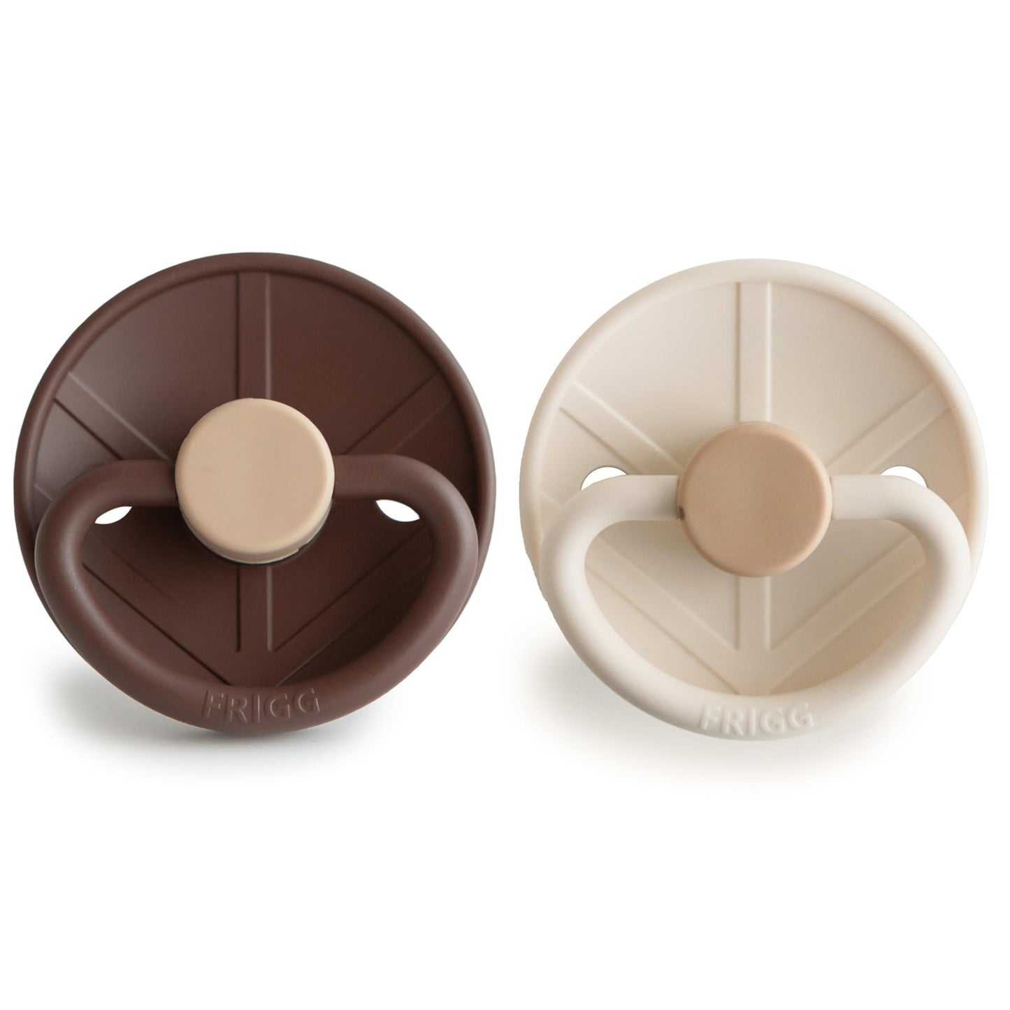 FRIGG Little Viking SilkySoft Silicone Baby Pacifier 2-Pack | Made in Denmark | BPA-Free (Powder Blue/Cream,6-18 Months)