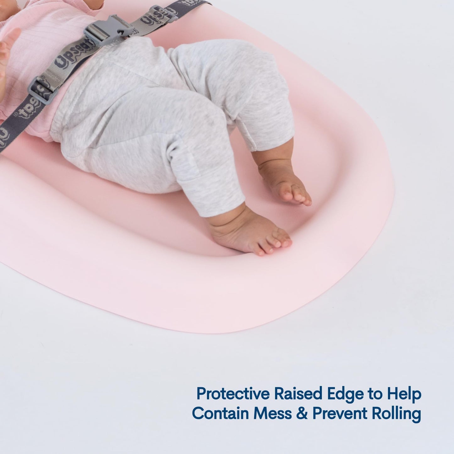 Upseat Baby Changing Pad, Non-Slip Grippy Design, Premium Cushioned Foam, Contoured for Comfort, Waterproof and Easy-to-Clean, Liquid-Resistant (Pink)