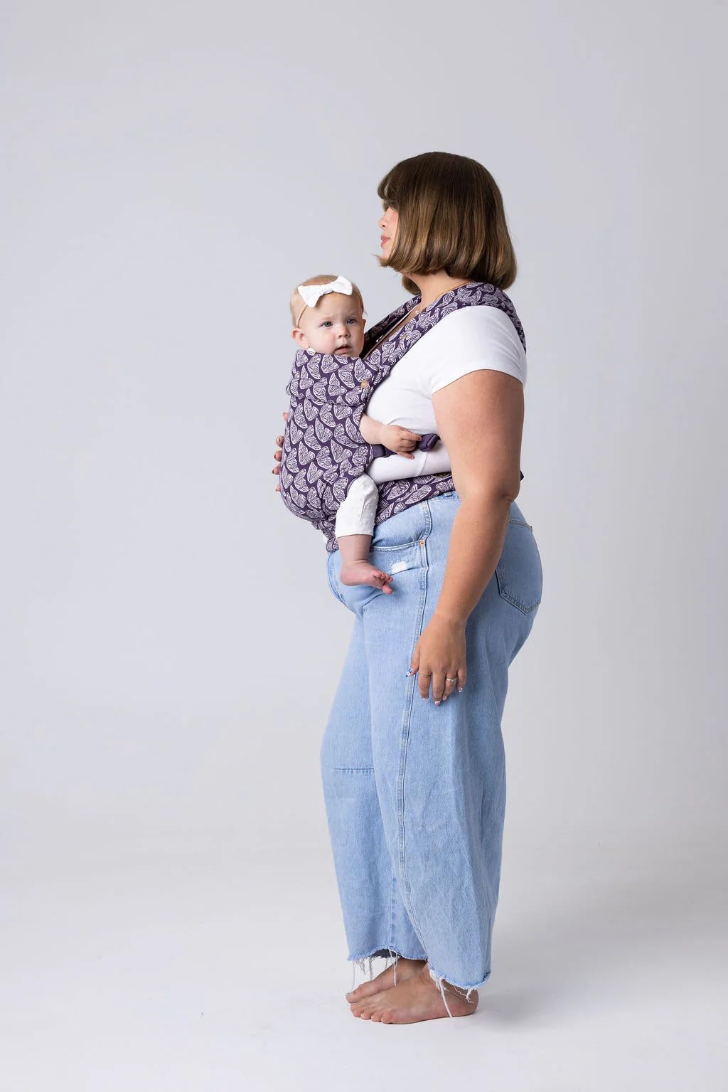 Mabē Monarch Ergonomic Baby Carrier – Premium Cotton Soft Structured Newborn to Toddler Carrier with Hip-Healthy Design, 3 Carry Positions (7-35lbs), Lightweight & Breathable, (Ivory)