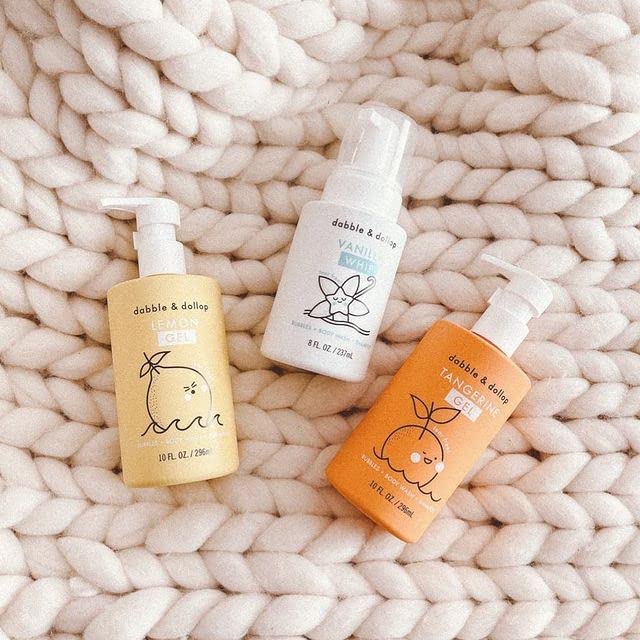 Dabble & Dollop Beachy Bundle, Natural Bubble Bath, Body Wash, Shampoo for Kids, USA-Made, Paraben & Sulfate Free, Vegan, Gluten-Free, Tear-Free, Honeydew Melon, Vanilla & Coconut (Set of 3)