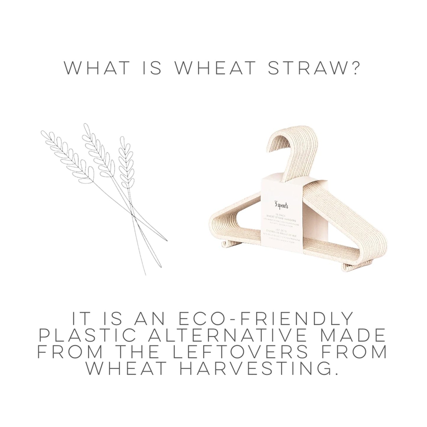 Sustainable Wheat Straw Plastic Toddler & Kids Hangers – Pack of 30