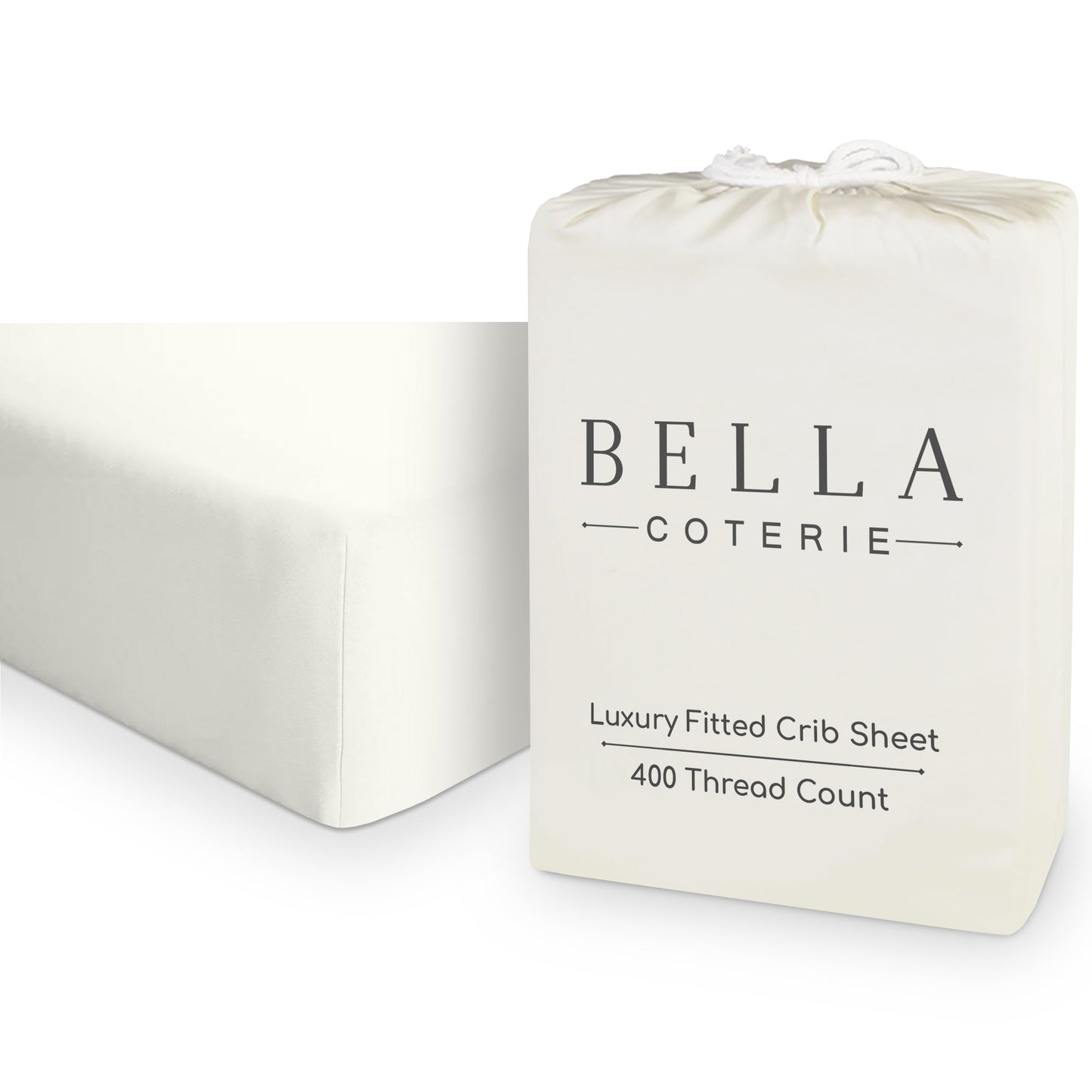 Bella Coterie Luxury Bamboo Crib Sheet | Organically Grown | Ultra Soft | Cooling for Better Sleep | Deep Pocket Fitted Sheet for Crib & Toddler Mattress | Viscose Made from Bamboo [Champagne]