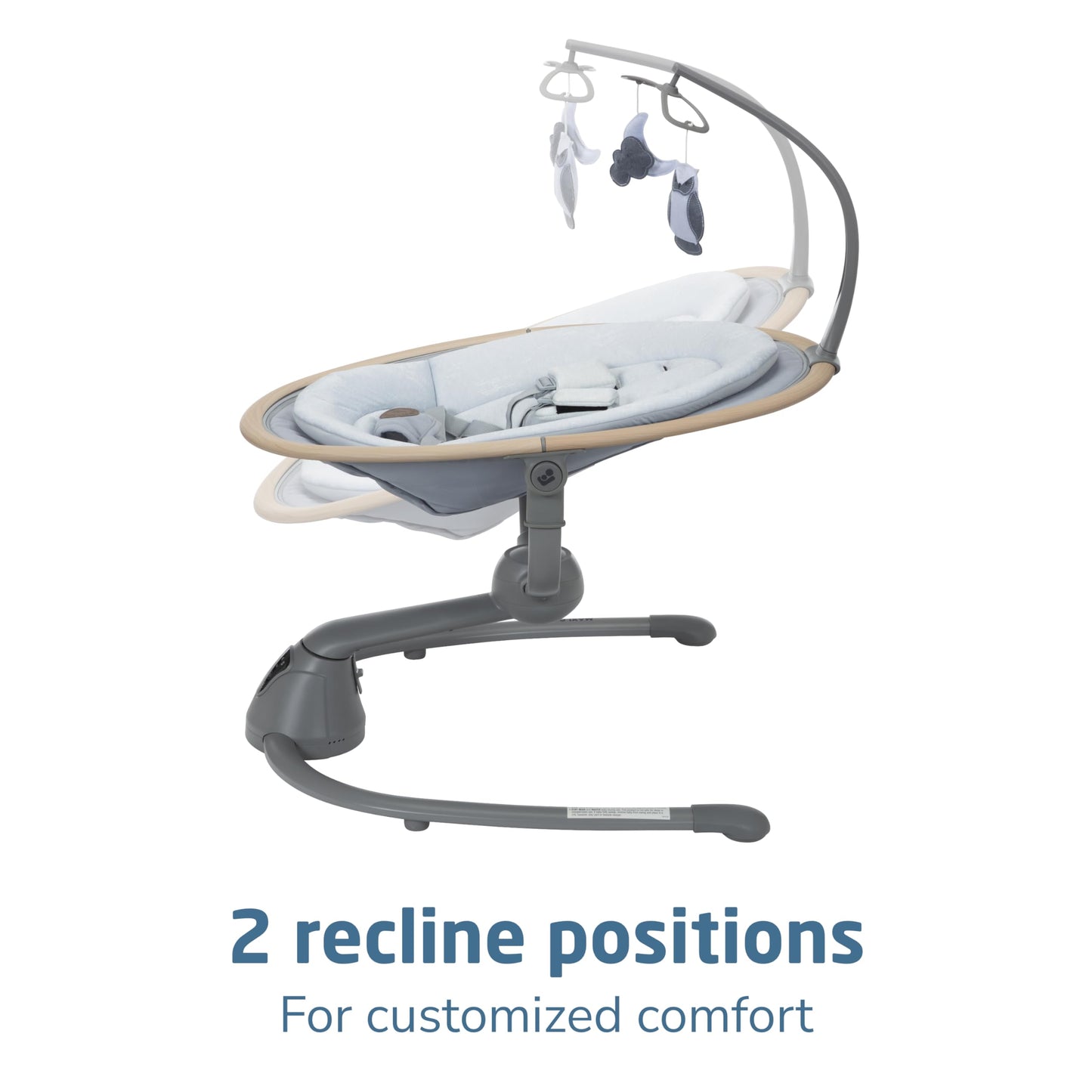 Maxi-Cosi Cassia Baby Swing: Portable, 360 Rotation, 5 Speeds, 12 Melodies, Recycled Fabric, Slate