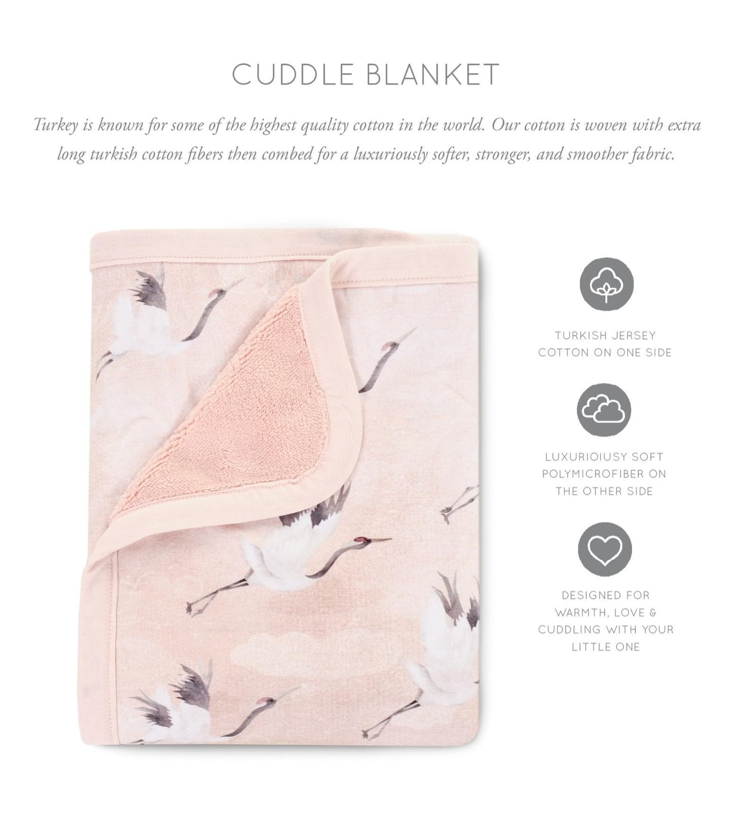 Oilo Baby Blanket, Luxury Soft Plush Backing & 100% Turkish Cotton Jersey Print