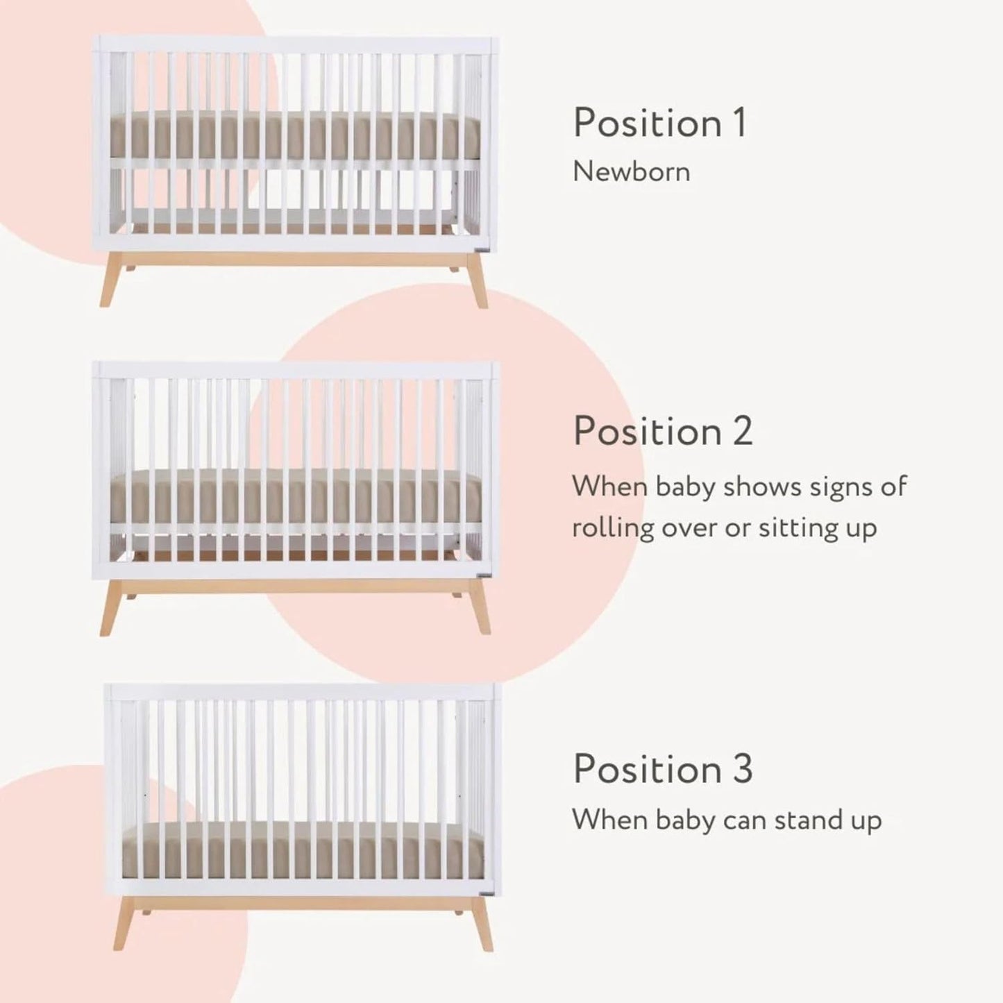 dadada Soho 3-in-1 Convertible Crib & 5-Drawer Dresser Set – Solid Wood, GREENGUARD Gold Certified